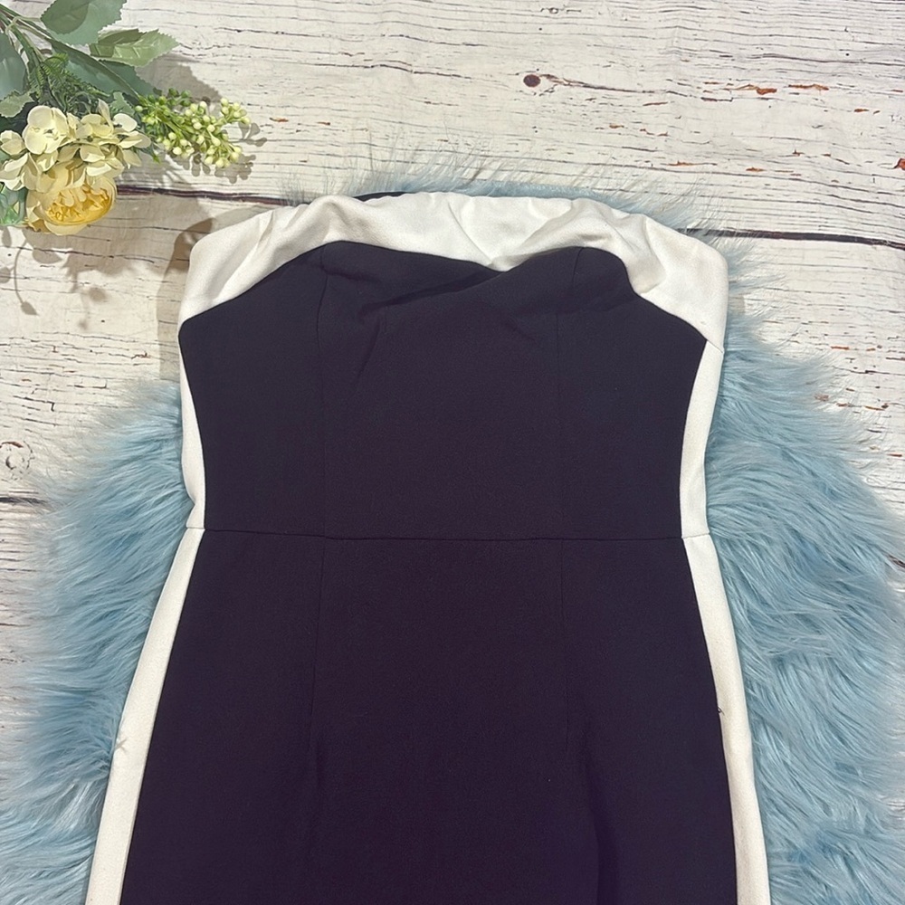 NWOT Lulus Flirtatious Style Black Color Block Strapless Mini Dress - Picture 7 of 8